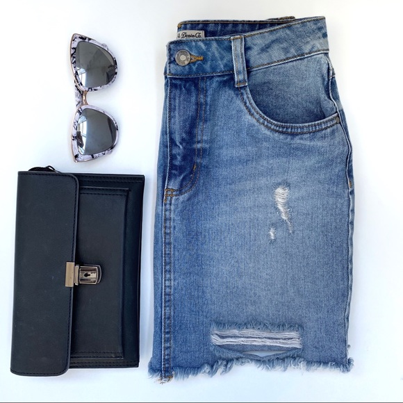 primark denim midi skirt